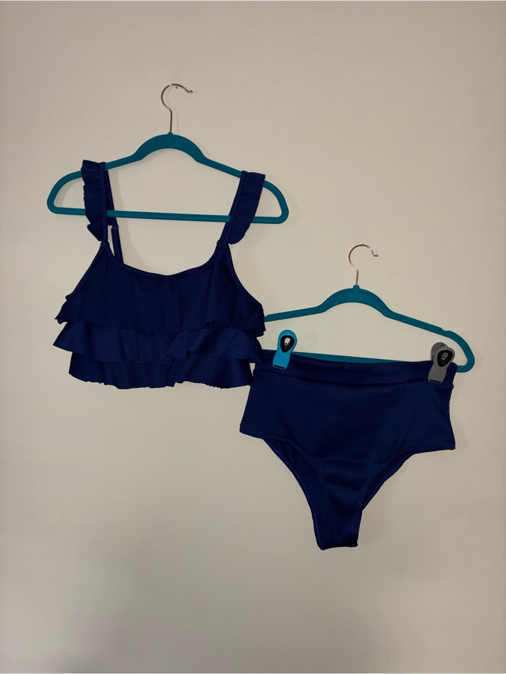 Navy Ruffle Three-Piece Swim Set - Picture 2 of 13